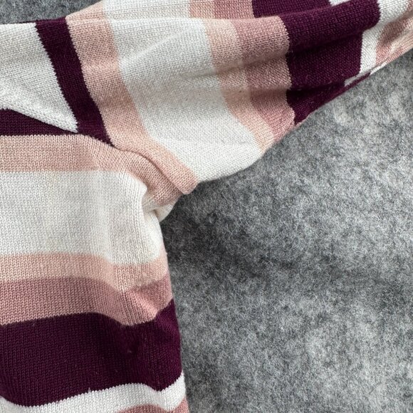Torrid Sweater Womens Plus 2X Purple Pink Striped Cold Shoulder Knit 3/4 Sleeve - Picture 6 of 11